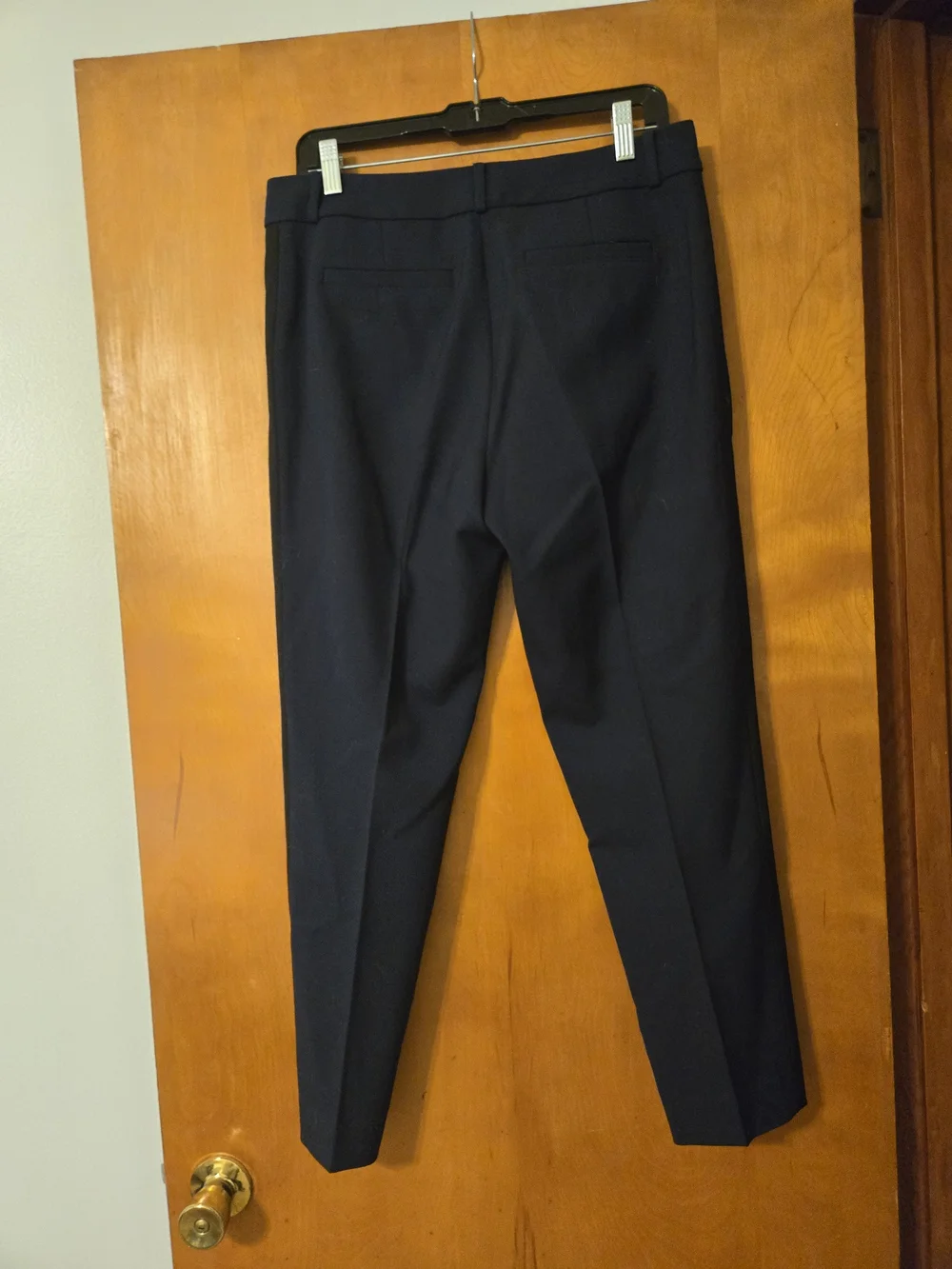 Kate Spade Wool Blend Pleated Pants Navy Blue Black Tuxedo Stripe 8